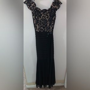 048 Black and Nude ballgown dress